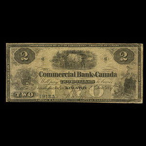 Canada, Commercial Bank of Canada, 2 dollars : January 2, 1857