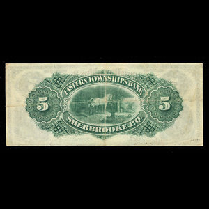 Canada, Eastern Townships Bank, 5 dollars : July 2, 1902