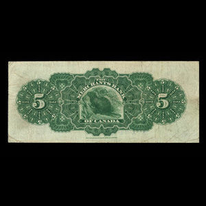 Canada, Merchants Bank of Canada (The), 5 dollars : February 1, 1906
