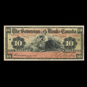 Canada, Sovereign Bank of Canada, 10 dollars : May 1, 1905