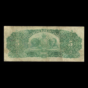 Canada, Sterling Bank of Canada, 5 dollars : April 25, 1906