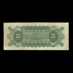 Canada, Traders Bank of Canada, 5 dollars : November 1, 1907