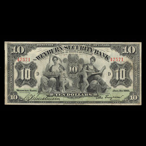 Canada, Weyburn Security Bank, 10 dollars : January 3, 1911