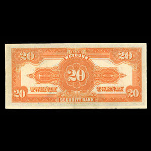 Canada, Weyburn Security Bank, 20 dollars : January 3, 1911