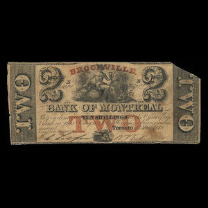 Canada, Bank of Montreal, 2 dollars : May 1, 1849