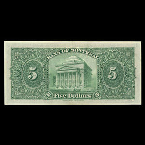 Canada, Bank of Montreal, 5 dollars : January 2, 1923