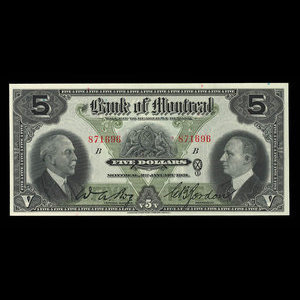 Canada, Bank of Montreal, 5 dollars : January 2, 1931