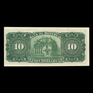 Canada, Bank of Montreal, 10 dollars : September 3, 1912