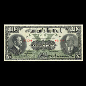 Canada, Bank of Montreal, 10 dollars : November 3, 1914