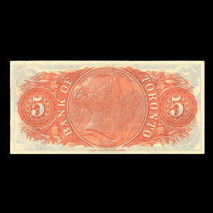 Canada, Bank of Toronto (The), 5 dollars : January 2, 1937