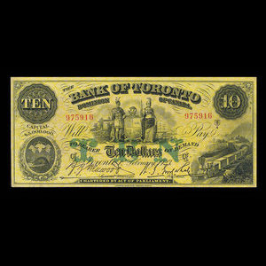 Canada, Bank of Toronto (The), 10 dollars : February 1, 1923