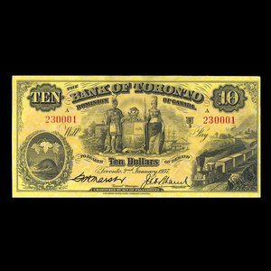 Canada, Bank of Toronto (The), 10 dollars : January 2, 1937