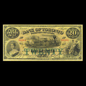 Canada, Bank of Toronto (The), 20 dollars : February 1, 1923