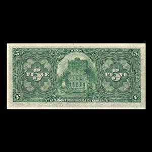 Canada, Provincial Bank of Canada, 5 dollars : January 31, 1919