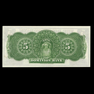 Canada, Dominion Bank, 5 dollars : January 2, 1925