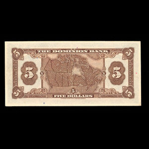 Canada, Dominion Bank, 5 dollars : January 3, 1938