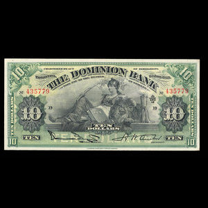 Canada, Dominion Bank, 10 dollars : January 2, 1925