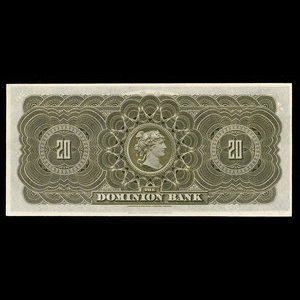 Canada, Dominion Bank, 20 dollars : January 2, 1925