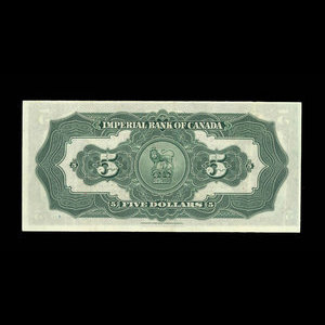 Canada, Imperial Bank of Canada, 5 dollars : November 1, 1923