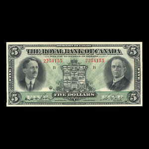 Canada, Royal Bank of Canada, 5 dollars : January 3, 1927