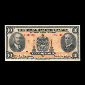 Canada, Royal Bank of Canada, 10 dollars : January 2, 1935