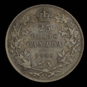 Canada, Edward VII, 25 cents : 1908