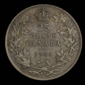 Canada, Edward VII, 25 cents : 1908
