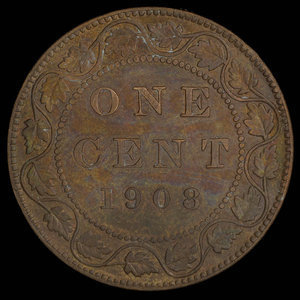 Canada, Edward VII, 1 cent : 1908