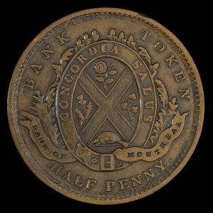 Canada, Bank of Montreal, 1/2 penny : 1839