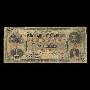 Canada, Bank of Montreal, 1 dollar : January 2, 1857