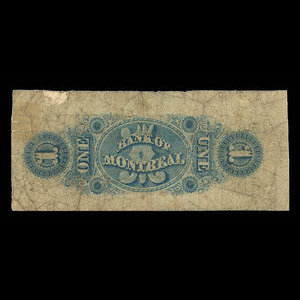 Canada, Bank of Montreal, 1 dollar : January 2, 1857