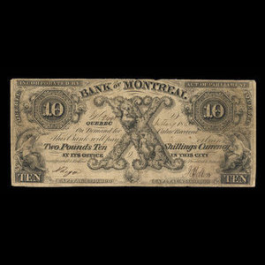 Canada, Bank of Montreal, 10 dollars : May 1, 1846