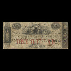 Canada, Bank of New Brunswick, 1 dollar : October 1, 1859