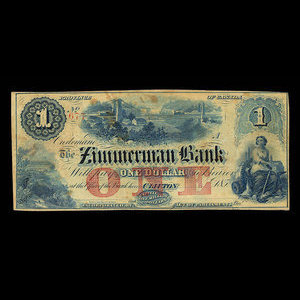 Canada, Zimmerman Bank, 1 dollar : 1859
