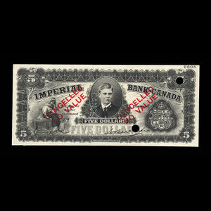 Canada, Imperial Bank of Canada, 5 dollars : 1914