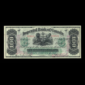 Canada, Imperial Bank of Canada, 100 dollars : January 2, 1920