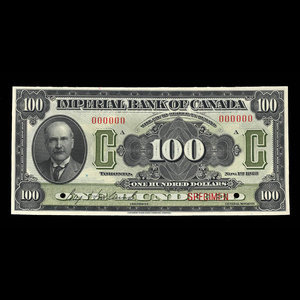 Canada, Imperial Bank of Canada, 100 dollars : November 1, 1923