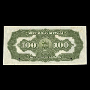 Canada, Imperial Bank of Canada, 100 dollars : November 1, 1923