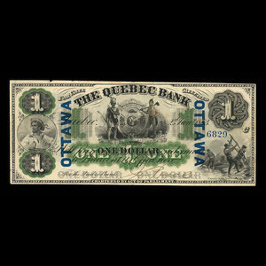 Canada, Quebec Bank, 1 dollar : January 2, 1863