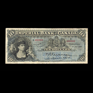 Canada, Imperial Bank of Canada, 10 dollars : January 1, 1910
