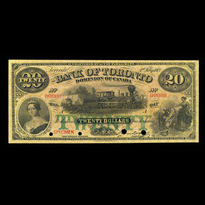 Canada, Bank of Toronto (The), 20 dollars : February 1, 1913