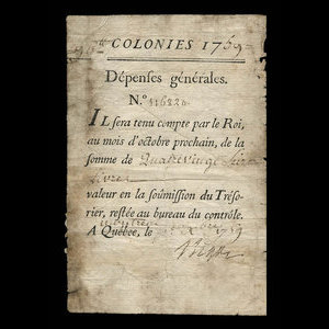 Canada, French Colonial Authorities, 96 livres : November 1, 1759