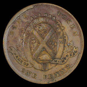 Canada, Bank of Montreal, 1 penny : 1839