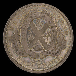 Canada, Bank of Montreal, 1/2 penny : 1837