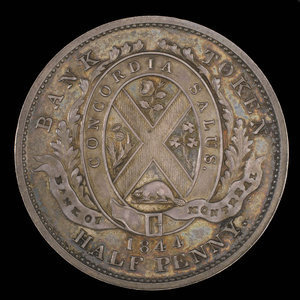 Canada, Bank of Montreal, 1/2 penny : 1844