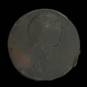 Canada, unknown, 1/2 penny : 1838