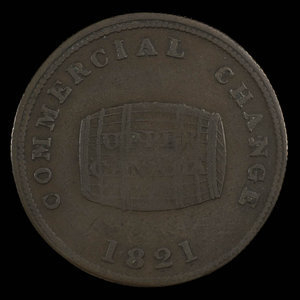 Canada, unknown, 1/2 penny : 1821