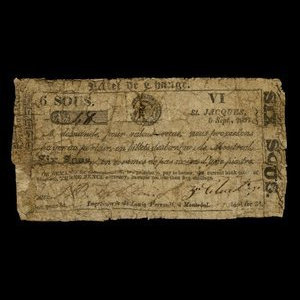 Canada, Z. Cloutier & J.B. Leblanc, 6 sous : September 5, 1837