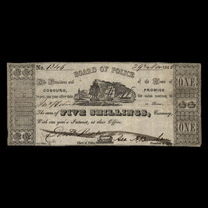 Canada, Cobourg Board of Police, 1 dollar : November 29, 1848