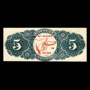 Canada, Wm. Savard, no denomination : 1915